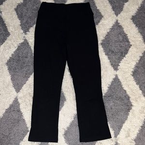 High waisted straight leg cropped capri textured black leggings size xs